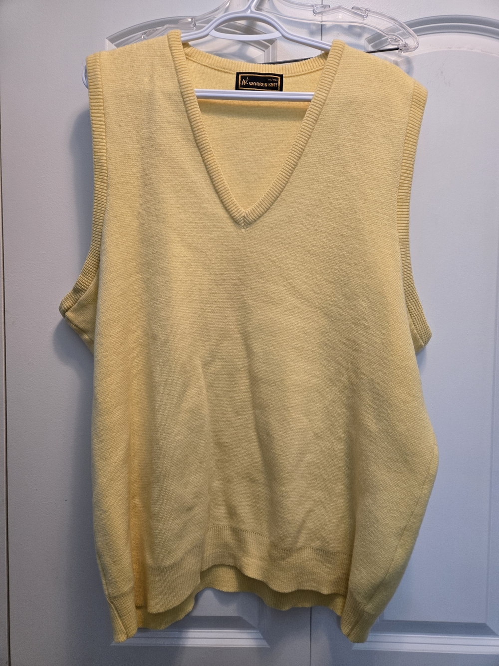Warren Knit Mens Yellow V-Neck Knit Sweater Vest